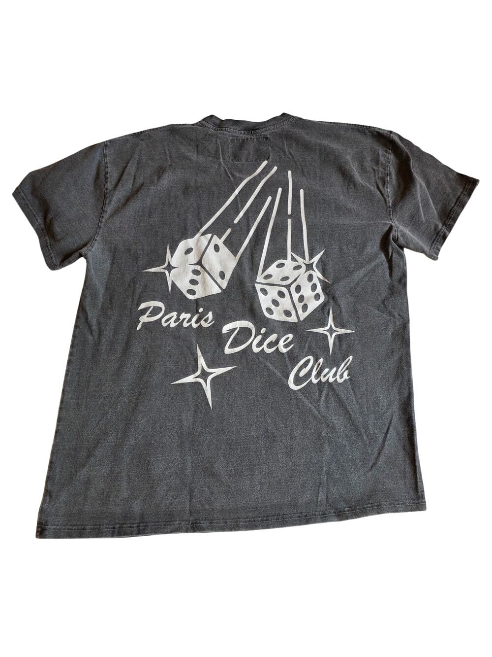 Carré Paris Dice Club Acid Wash Oversized Curved Hem Tee Small‎